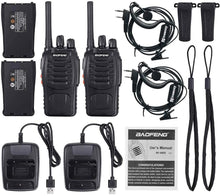 Load image into Gallery viewer, Nineaccy Walkie Talkies Rechargeable Walkie Talkie Long Range 2 way radio Set Walky Talky with Earpieces Handheld Transceiver with LED Light for Adults- (2 Pcs) - ghostswithin