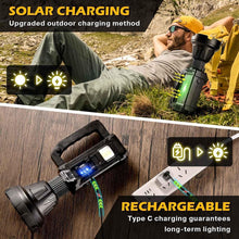 Load image into Gallery viewer, water). Utry Torches Led Super Bright Rechargeable, Long Range Searchlight, 100000 Lumens Led Super Bright Flashlight for Outdoor Emergencies, Camping, Fishing, Hunting and Other Versatile Lighting
