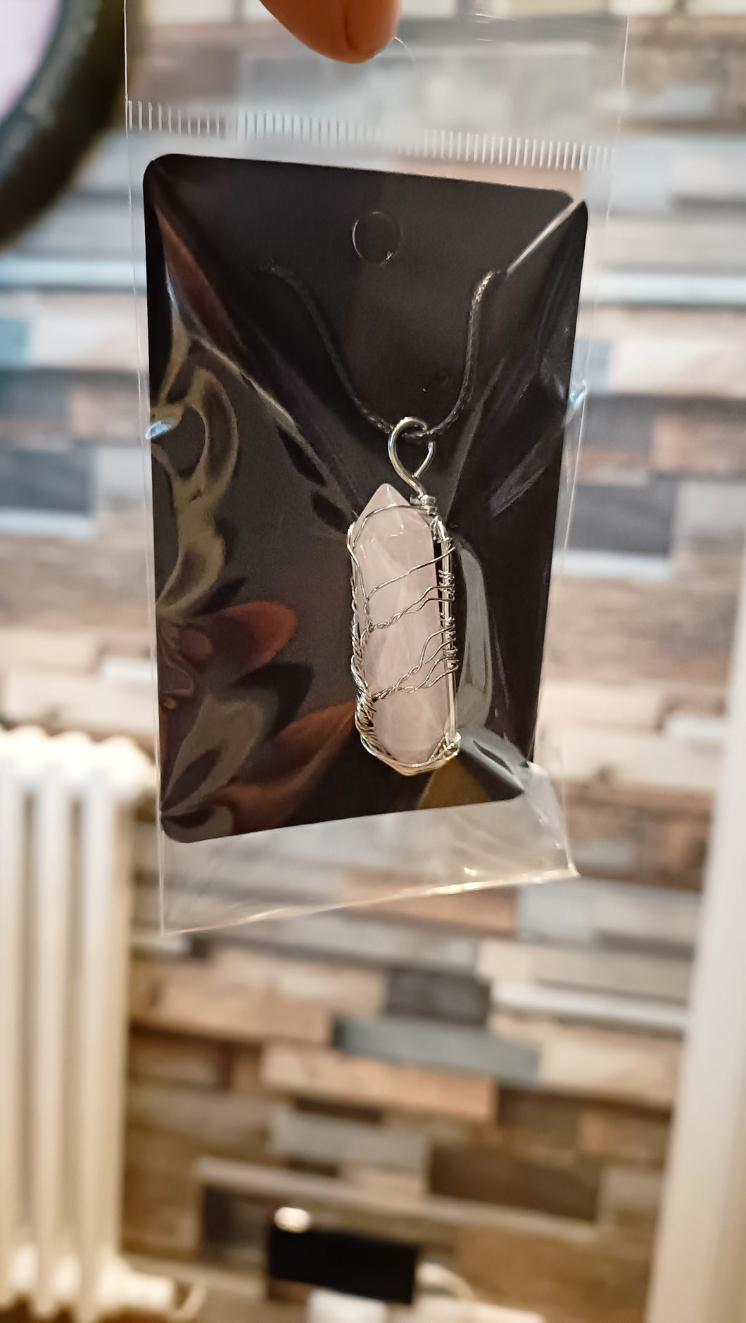 Large rose quartz necklace - ghostswithin