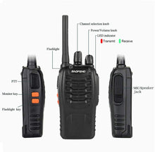 Load image into Gallery viewer, Nineaccy Walkie Talkies Rechargeable Walkie Talkie Long Range 2 way radio Set Walky Talky with Earpieces Handheld Transceiver with LED Light for Adults- (2 Pcs) - ghostswithin
