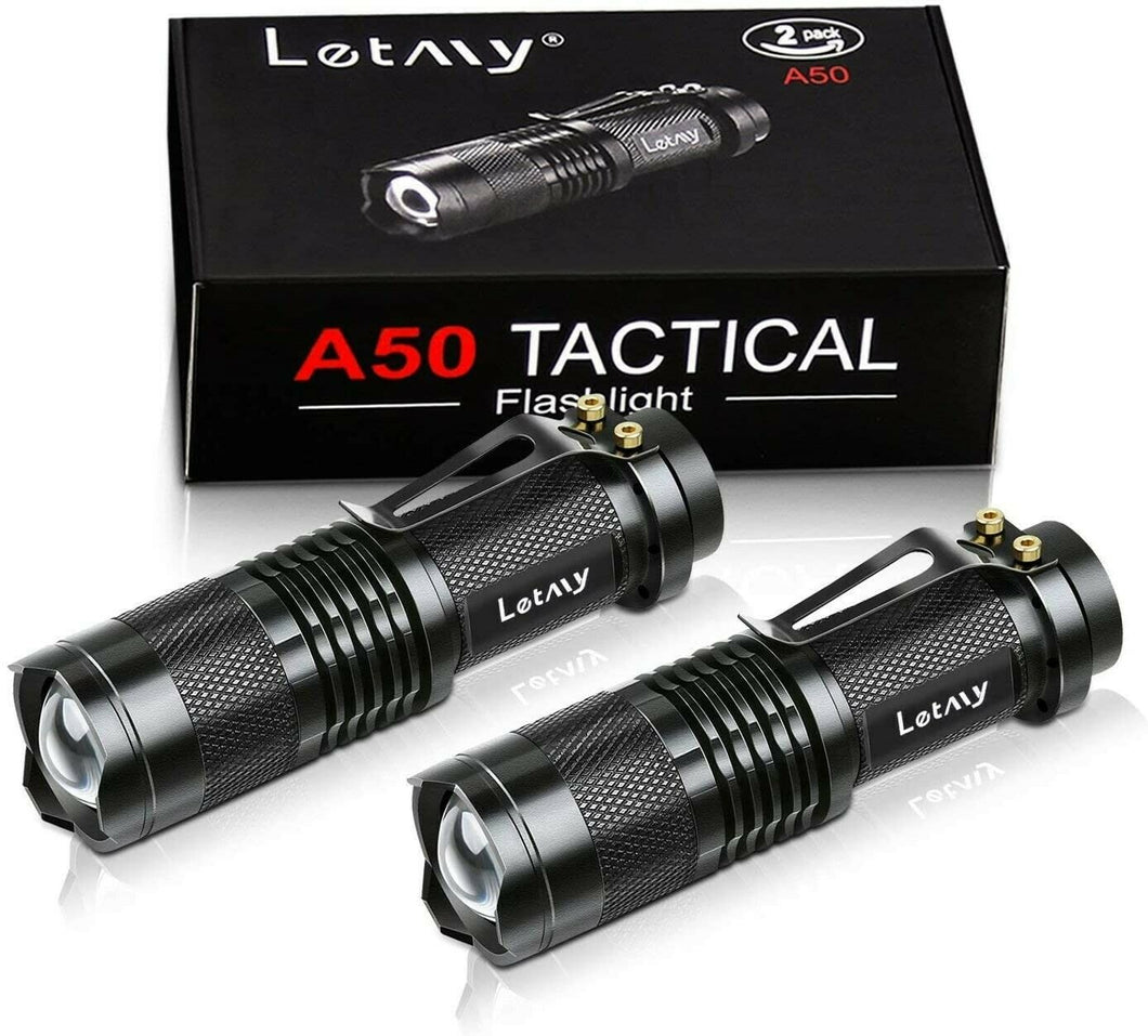 Pack of 2 Small LED Torches, LETMY 300 Lumens Super Bright Mini Torch Flashlight - ghostswithin
