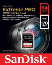 Load image into Gallery viewer, Genuine SanDisk 64GB 128GB 256GB Extreme PRO SDXC UHS-I V30 4K Class 10 SD Card - ghostswithin
